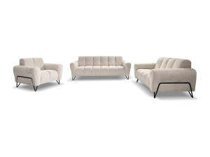 BeautySofa24 3-zitsbank Volare met metalen poten beige