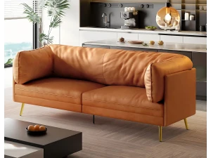 DripeX Sofá de imitação de laranja, 2-3 lugares, com almofadas de assento de 56 cm de profundidade, 185x76x90cm