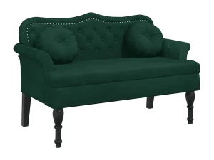 vidaxl Banco con cojines Terciopelo Verde Oscuro 120,5x65x75 cm