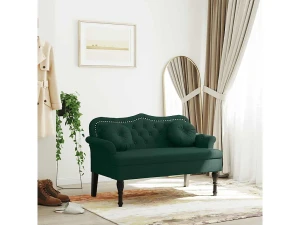 vidaxl Banco con cojines Terciopelo Verde Oscuro 120,5x65x75 cm