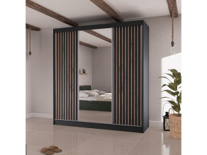BeautySofa24 Hangkast Lico II 200/61/215 zwart