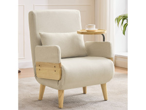 Merax 3-in-1 slaapbank, opvouwbare slaapbank - 58 x 67 x 88 cm - linnen stof - met slaapfunctie - beige