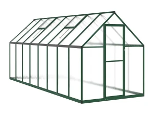 Helloshop26 Estufa tipo tenda para plantas flores e hortaliças com estrutura de base 445 x 169 x 195 cm alumínio verde 02_0044506