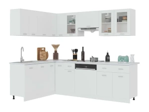 vidaxl 11 pcs conjunto armários de cozinha derivados de madeira Lyon branco