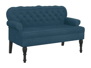 vidaxl Banco con respaldo terciopelo azul 119,5x64,5x75 cm