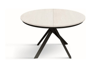 Tafel rond essen wit, metalen poten antraciet 120-170cm - PANTELLERIA