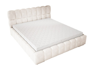 Gestoffeerd Bed 200x200 Avilla met Opbergruimte - Crème