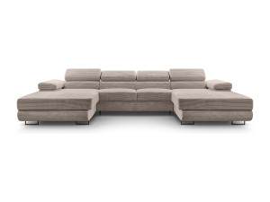 AX LIVING Arborio beige hoekbank – 352 cm slaapfunctie en opbergruimte