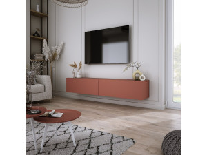 TV-meubel: Steenrood, 170 x 34 x 32 cm
