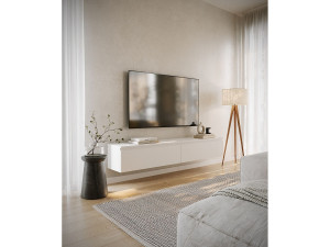 SELSEY TV-meubel 2 deuren - hangend - 175 cm - wit - BEMMI