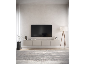 SELSEY TV-meubel 4 deuren - hangend - 200 cm - grijs - BEMMI