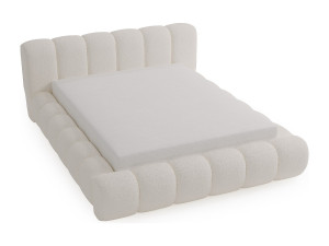 Emporius Cloud Gestoffeerd bed 180x200 cm  - tweepersoonsbed, luxe bed met lattenbodem, opbergruimte - Bouclé Crème (Anthology 1)
