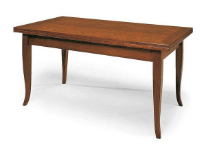 Uitschuifbare houten tafel in walnoot afwerking 120x80 - 200x80 cm - SANTO SPIRITO