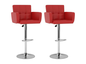vidaxl Barstoelen 2 st kunstleer rood