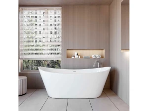 AICA Banheiras de ilha acrílico luxuosa e durável,1700x720x650mm, estilo oval, branca, inclui mangueira + dreno