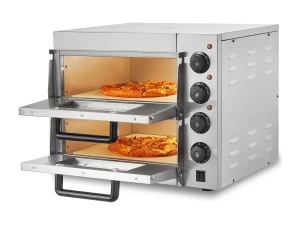 Horno SucceBuy Horno de Pizza Comercial, Mostrador, Doble Puente de 35.56CM