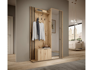 MINIO go for it, Garderobe NEL, met spiegel, artisan eiken/zwart