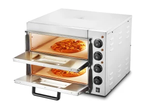 Horno de Pizza Eléctrico SucceBuy Commercial Avanzado de Mostrador – 40,6 cm Doble Nivel, Acero Inoxidable, Placer de Cocción Eléctrico