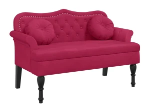 vidaxl Banco con cojines terciopelo rojo tinto 120,5x65x75 cm