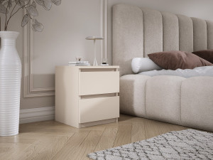 Staand nachtkastje met twee lades – 45 × 36 × 36 cm – kleur: Kasjmier