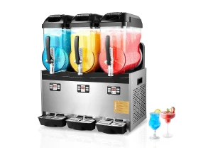 Máquina de Granizado Comercial SucceBuy 12 Lx3, Máquina de Bebidas Frías con Triple Depósito, Acero Inoxidable para la Casa, la Fiesta, el Café