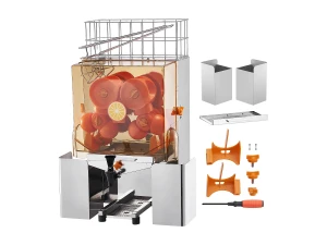 Espremedor de Suco de Laranja SucceBuy Comercial 120 W com Extrator de Suco de Laranja e Torneira de Água, Espreme 20 Laranjas/Minuto, Tampa de PC