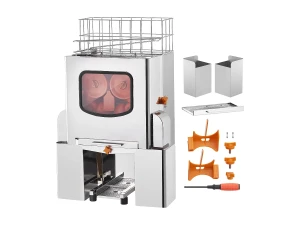 Exprimidor de Jugo de Naranja SucceBuy Extractorde Jugo de Naranja Comercial 120 W, Exprimidor de Cítricos en Acero Inoxidable con Caja de Filtro