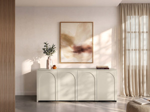 Vente-unique Dressoir met 4 deuren - Beige - NALYRA van Maison Céphy
