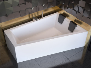 Hoekbad INTIMA 170x125 rechts met acrylschort   Afvoer &amp; voeten GRATIS!