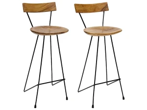 vidaxl Taburetes de cocina 2 unidades madera maciza de teca