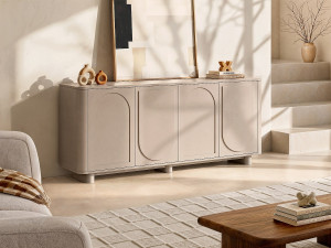 Vente-unique Dressoir met 4 deuren - Taupe - BRISTANA