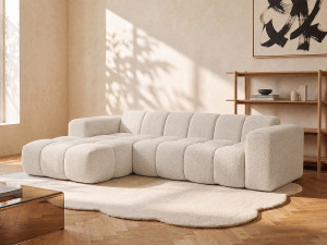 Unique Sofá rinconera izquierda en chenilla beige CALESO de Maison Céphy