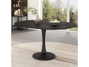 Merax Uitschuifbare eettafel - 100/140 x 100 x 75 cm - eenvoudig en modern - MDF - zwart