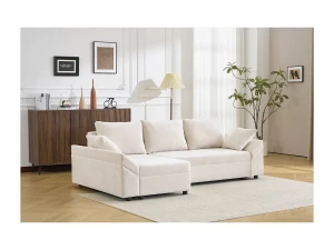 Habitat et jardin Sofá esquinero convertible y reversible "Vaugirard II" en tejido texturizado - 3 plazas - Beige
