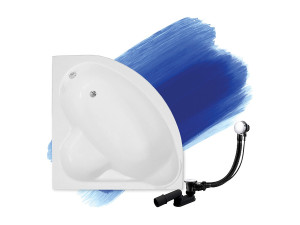 Hoekbad STANDARD 120x120   Afvoer &amp; poten GRATIS!