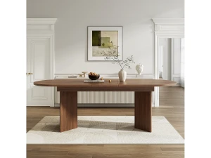 Merax Mesa de jantar extensível - 160/200 x 90 x 75 cm - para 4 a 6 pessoas - estilo simples - MDF - marrom