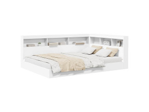 vidaxl Boekenkast Bed met hoofdeinde Wit 160 x 200 cm Bewerkt hout