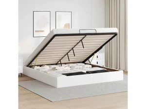 vidaxl Estructura de cama otomana sin colchón blanco 160x200cm