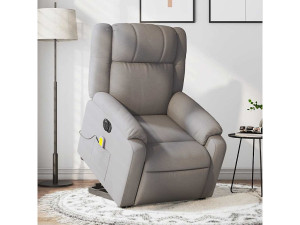 vidaxl Sta-op-massagestoel elektrisch verstelbaar stof taupe