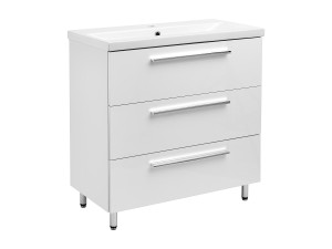 Wit badkamerset staand 80 cm kast met wastafel Bryza