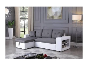 Habitat et jardin Sofá esquinero convertible/reversible "Axel" - Blanco/Gris