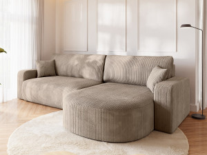 BroMARKT Hoekbank met slaapfunctie beige BISK