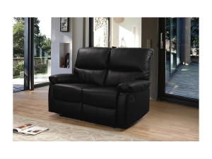 Habitat et jardin Relaxfauteuil relaxstoel verstelbaar bank "Lincoln" - 147 x 89 x 103 cm - 2 zits - Zwart