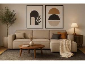 imebel Modulaire hoekbank Cursal A rechts– 284 x 166 cm, beige Raven 30, modern design