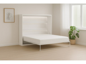 Murphy bed Perfect 160x200 een horizontaal bed dat design en functionaliteit combineert Wit