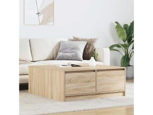 Clicnbuy Mesa de centro con cajones roble Sonoma 100x100x40 cm