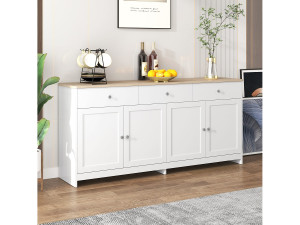 Dressoir, ladekast, buffetkast, 160 x 37 x 75 cm, met 4 deuren en 3 opbergladen