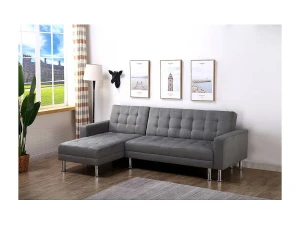 Habitat et jardin Sofá esquinero convertible y reversible "Theo" - 4 plazas - Gris
