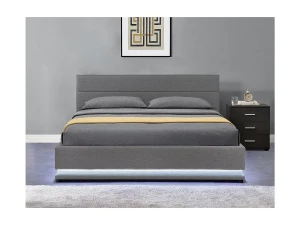 Habitat et jardin Cama de Armazenamento LED Moderna "Anastasia" - Cinza Escuro - 160 x 200 cm