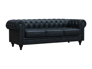 Habitat et jardin Sofá Chesterfield "Aliza"  3 plazas - Negro
